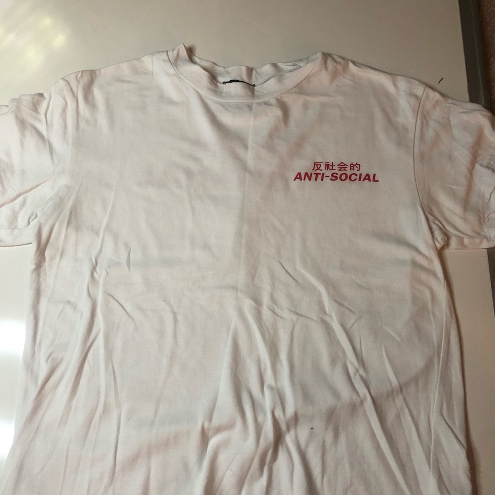 white anti social top
